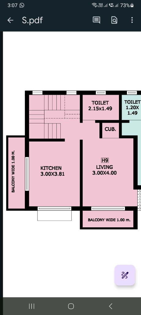 H9 second floor — living room and kitchen